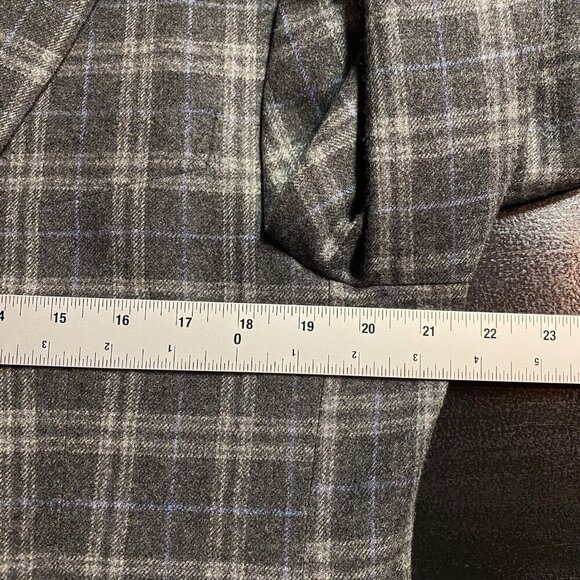 Faconnable Loro Piana Sport Coat 41R Wool Cashmere Silk Flannel Grey Plaid - Picture 12 of 16